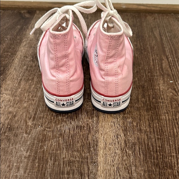 Converse Pink and White High-Top Sneakers - Picture 4 of 8